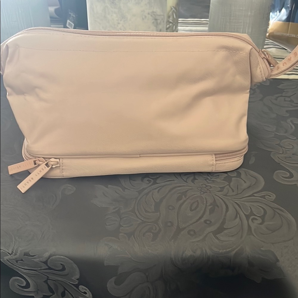 Fenty Beauty Pink Cosmetic Case with Textured Material and Zipper Closure - Picture 2 of 7